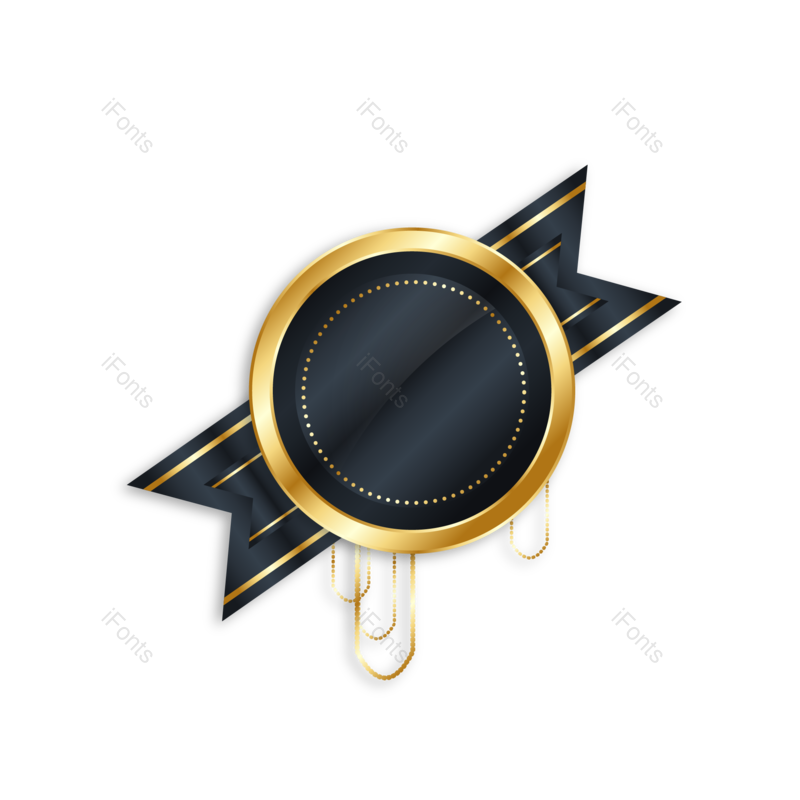 标签图片,金属质感元素,立体标签PNG,黑金色免抠素材